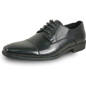 🆕Men's Black King Classic Lace-up Oxford Plain or Cap Toe Leather Dress Shoes